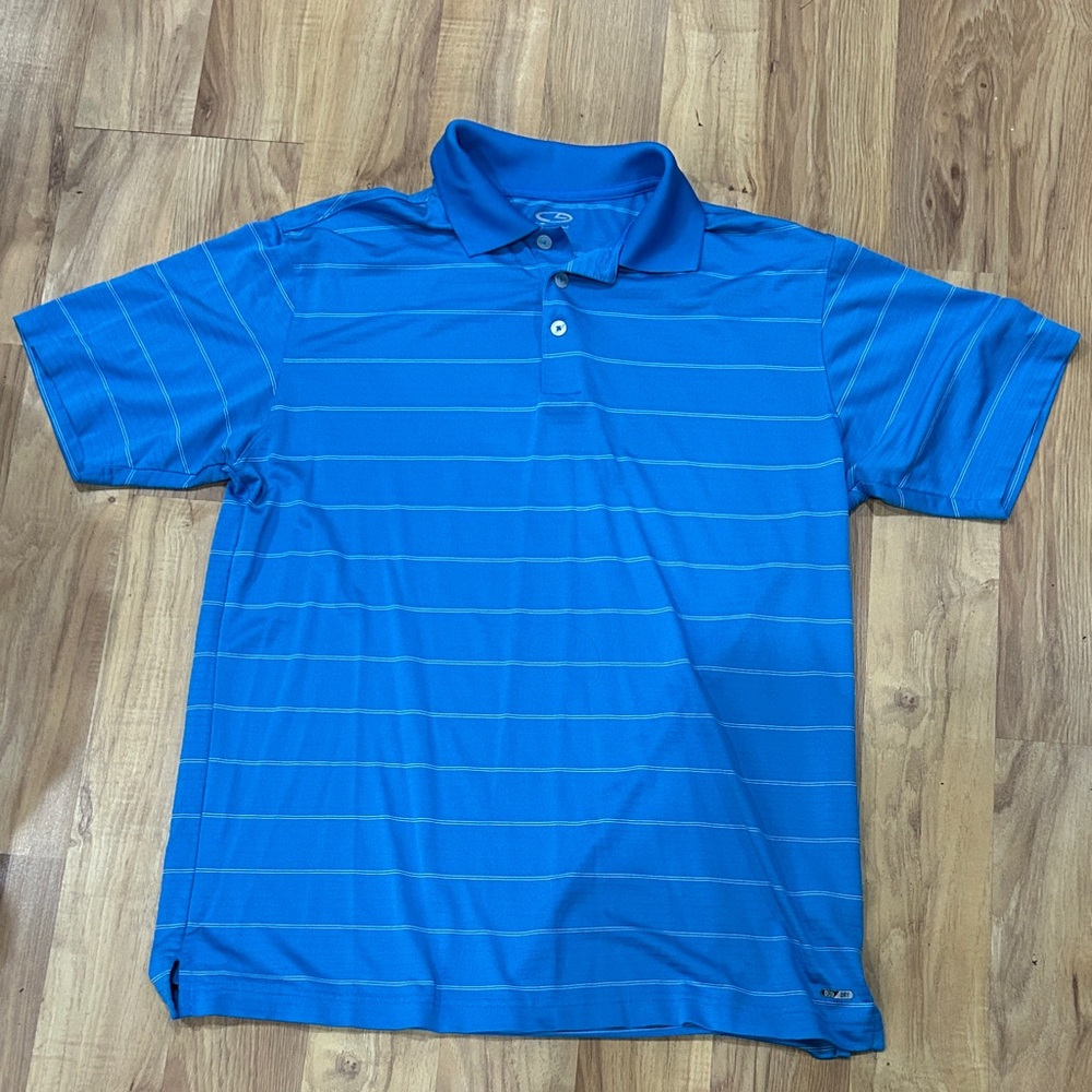 Champion Blue Polo with Subtle Stripes